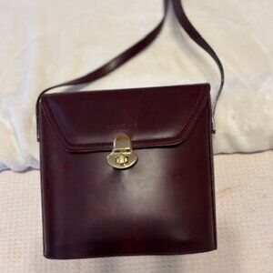 Simone Firenze Deep Burgundy Leather Shoulder Purse Like New Purchased in Venice